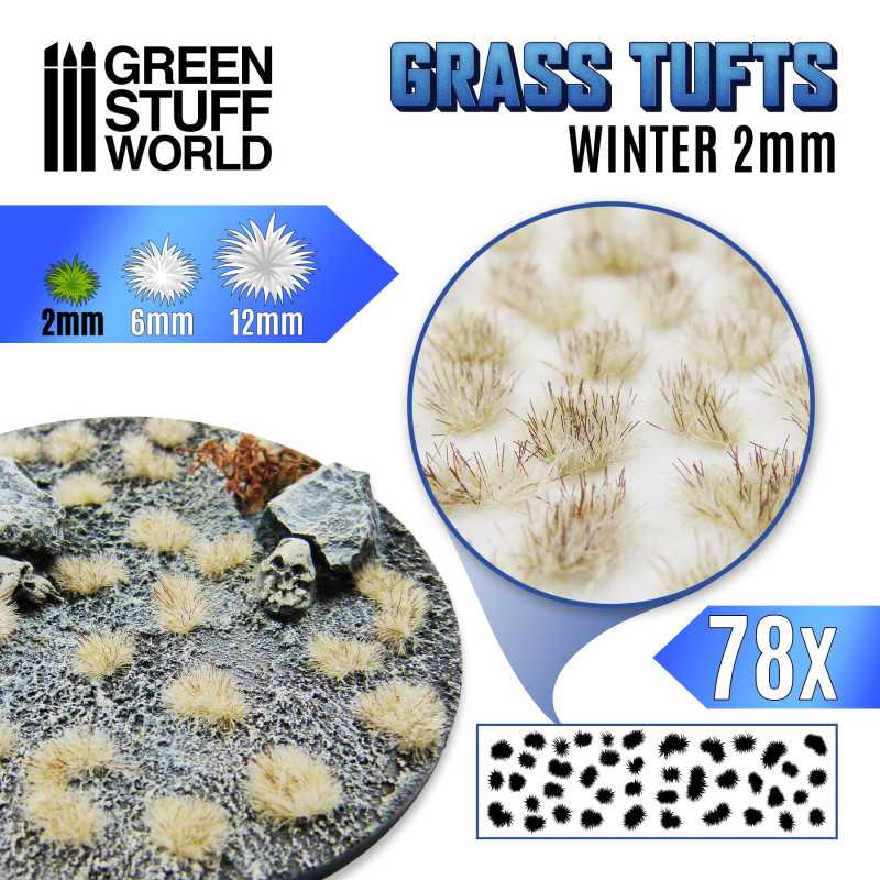 Grass TUFTS - 2mm self-adhesive - White Winter
