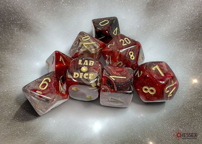 Borealis Cosmos/Gold Polyhedral 7-Die Set (w/ bonus die)