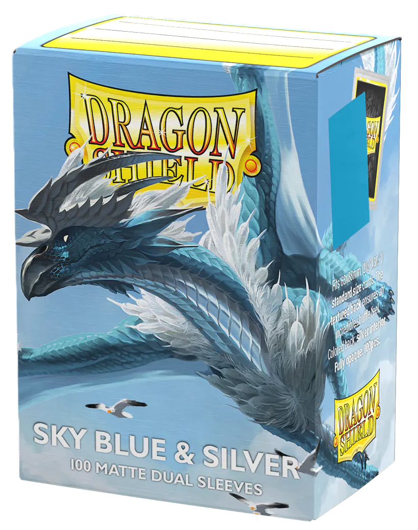 DS Matte Dual Sky Blue & Silver Sleeves 100ct