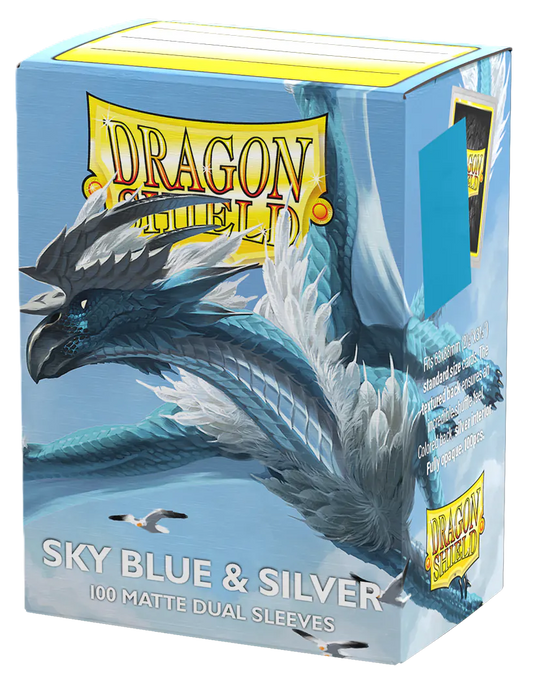 DS Matte Dual Sky Blue & Silver Sleeves 100ct