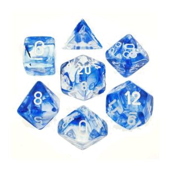 Nebula Dark Blue/White Polyhedral 7-Die Set