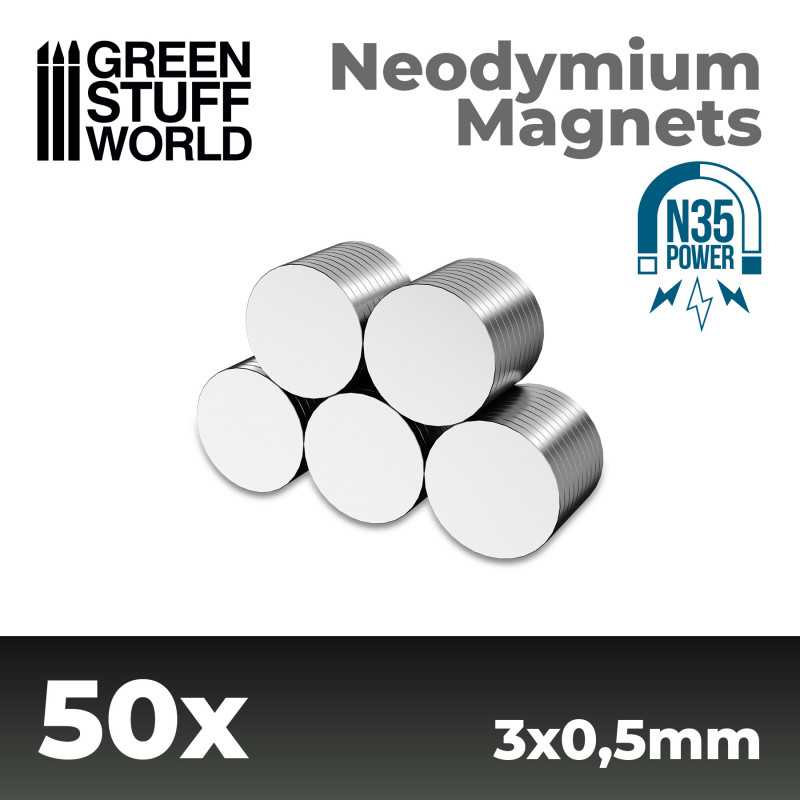 Neodymium Magnets 3x0,5mm - SET x50 (N35)