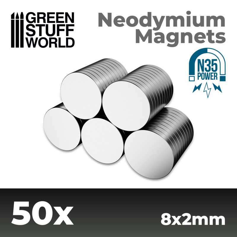 Neodymium Magnets 8x2mm - SET x50 (N35)