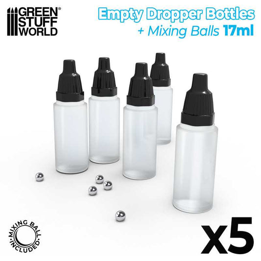 Empty Dropper Bottles 17ml with Mixing Balls