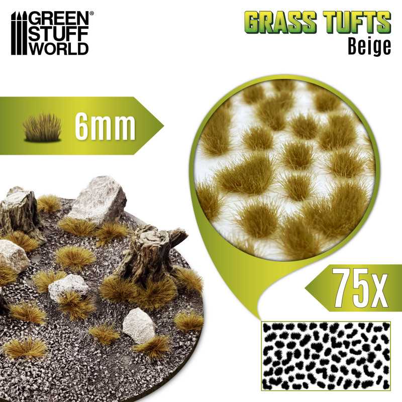 Static Grass Tufts 6 mm - Beige