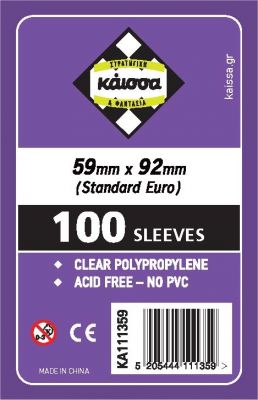 Kaissa Board Game Sleeves 59x92 (Standard European Soft) 100-Ct