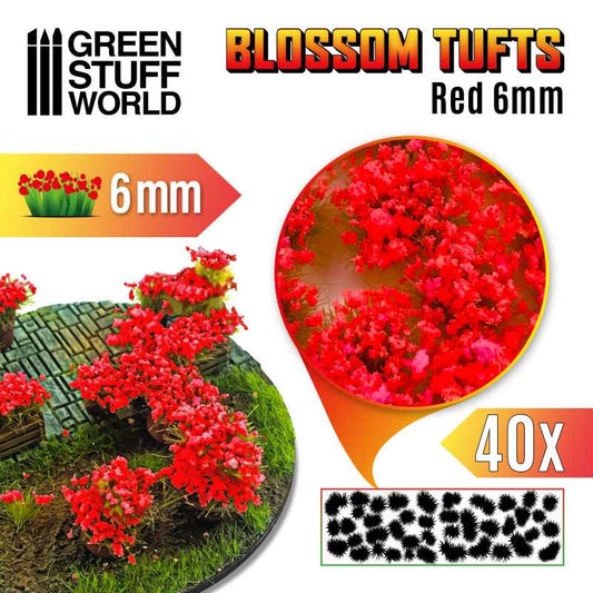 Blossom TUFTS - 6mm αυτοκόλλητο - ΚΟΚΚΙΝΑ Λουλούδια