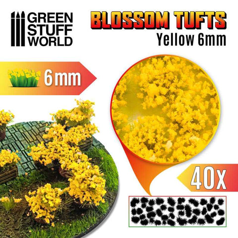 Blossom TUFTS - 6mm self-adhesive - YELLOW Flowers